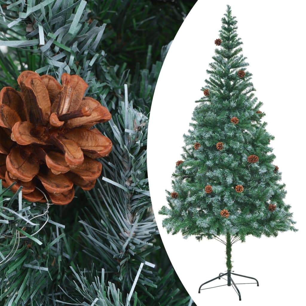 Frosted Christmas Tree with LEDs&Ball Set&Pinecones 59.1" Multi Colours