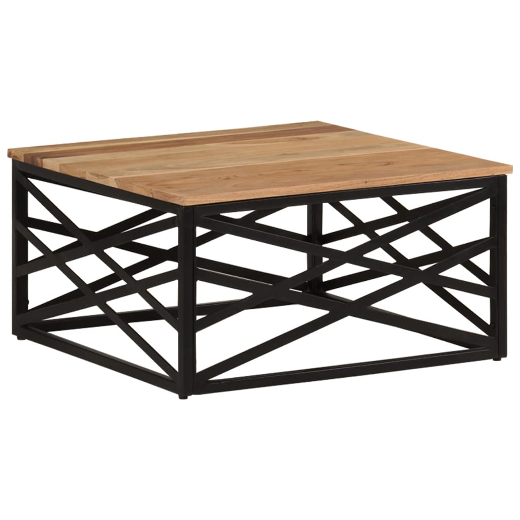 vidaXL Coffee Table 26.8"x26.8"x13.8" Solid Acacia Wood-6