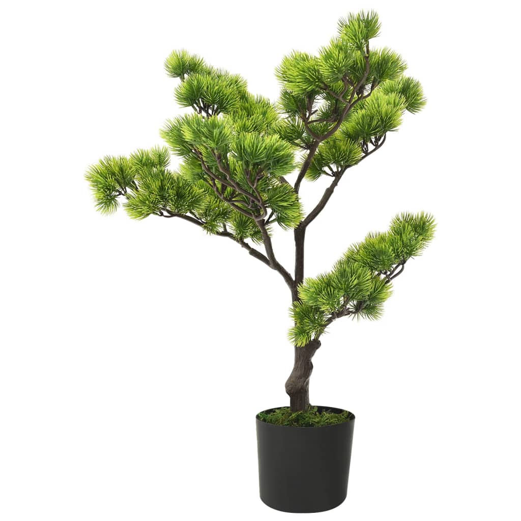 vidaXL Artificial Bonsai Tree Artificial Pinus Bonsai with Pot 23.6" Green-0