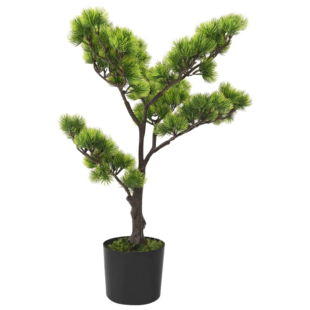 vidaXL Artificial Bonsai Tree Artificial Pinus Bonsai with Pot 23.6" Green-2