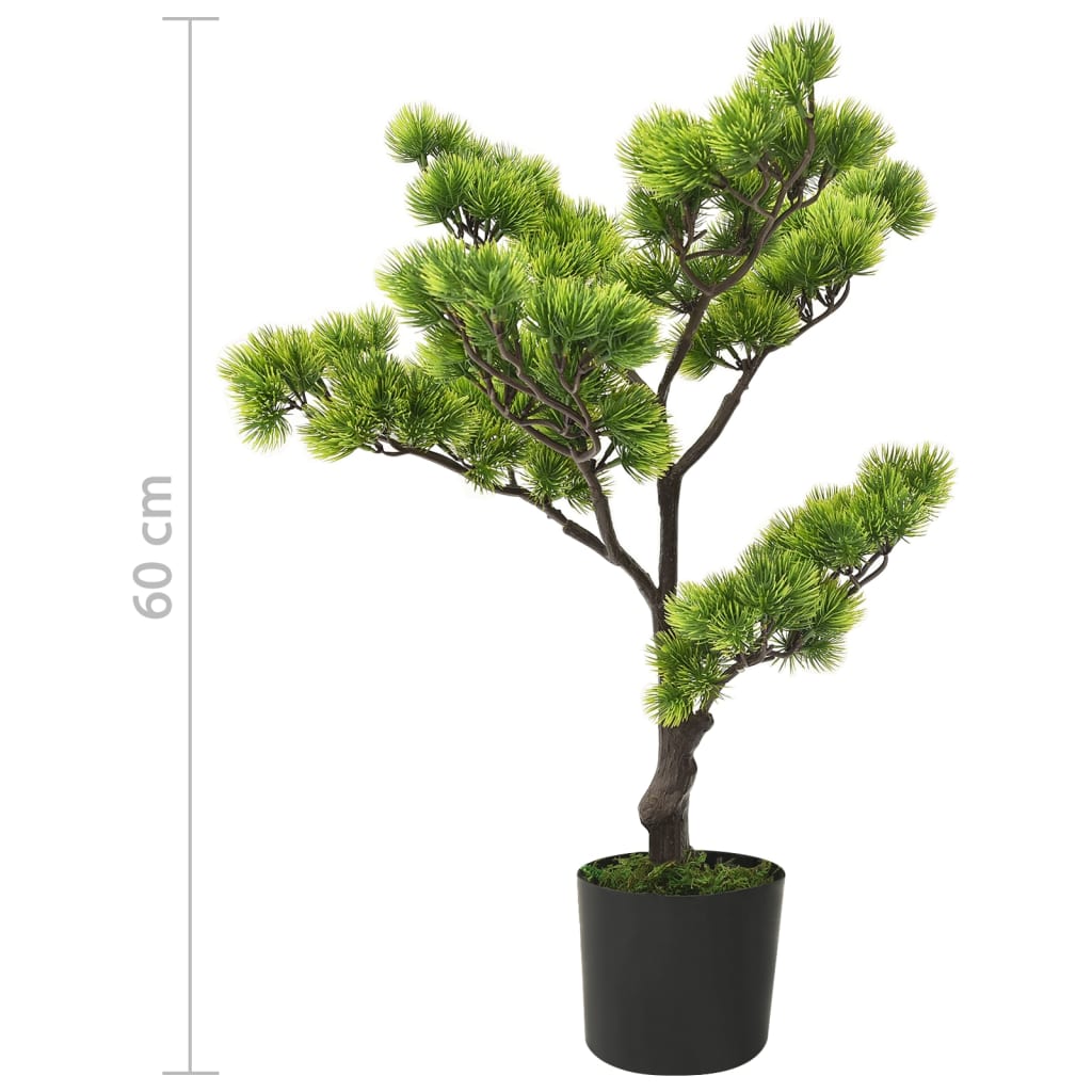 vidaXL Artificial Bonsai Tree Artificial Pinus Bonsai with Pot 23.6" Green-6