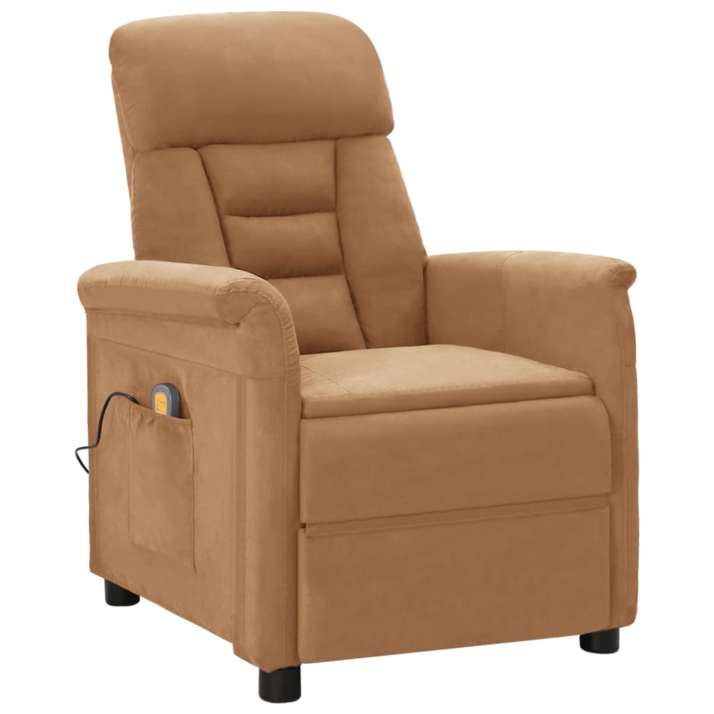 vidaXL Massage Chair Massage Recliner Chair for Elderly Faux Suede Leather-4