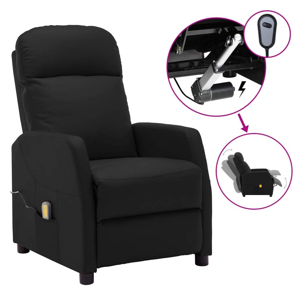 Electric Massage Reclining Chair Faux Leather Recliner Multi Colours