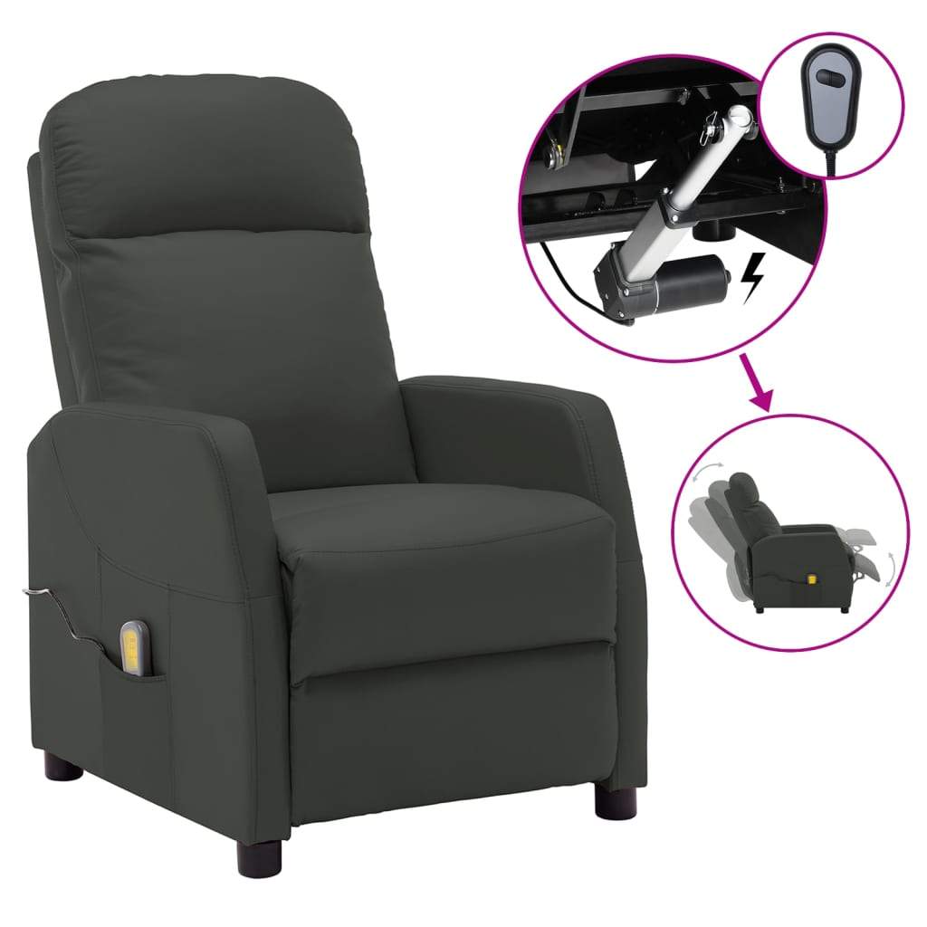 Electric Massage Reclining Chair Faux Leather Recliner Multi Colours