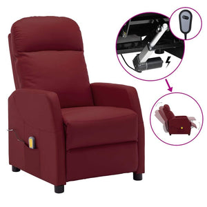Electric Massage Reclining Chair Faux Leather Recliner Multi Colours