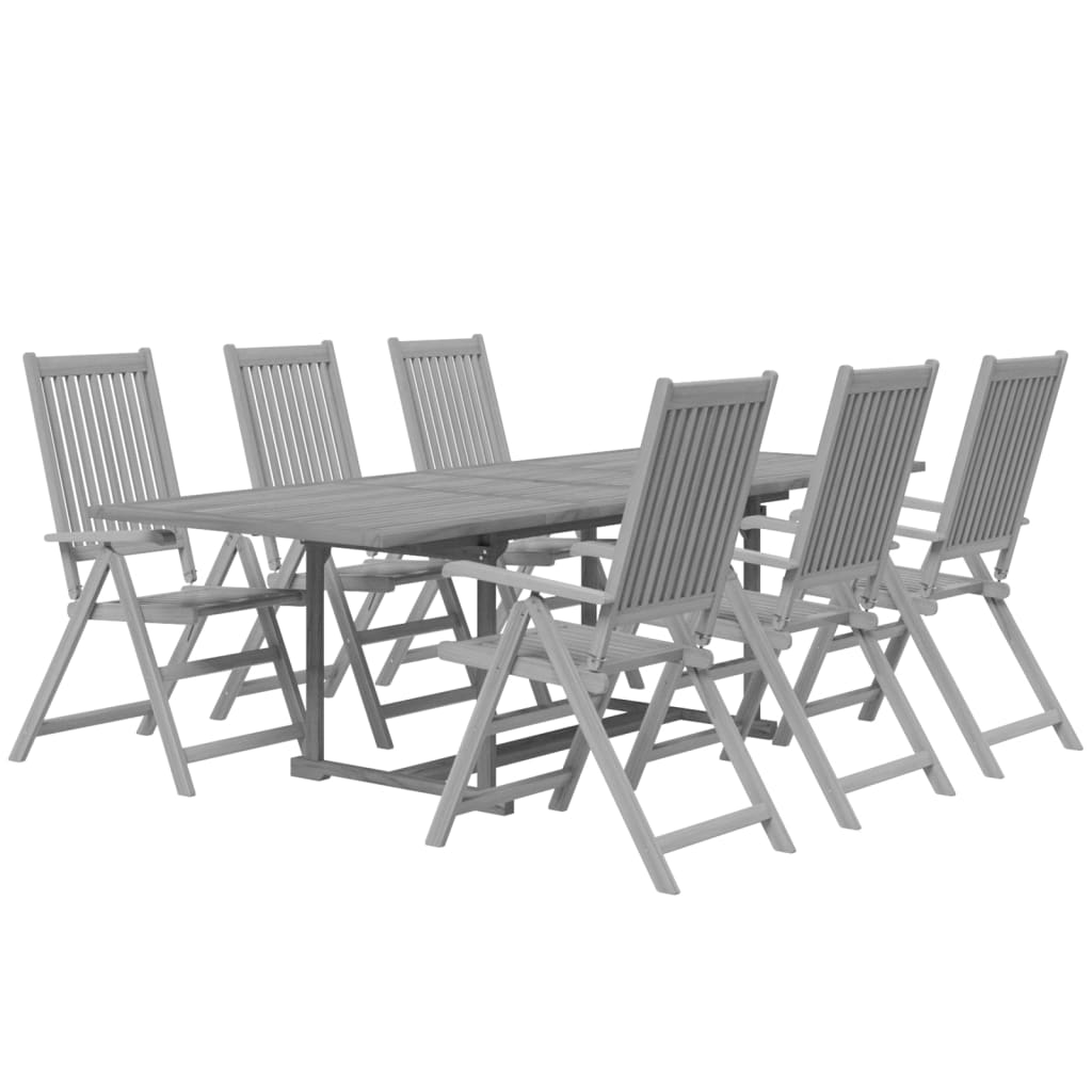 vidaXL 7 Piece Patio Dining Set Solid Wood Acacia-2