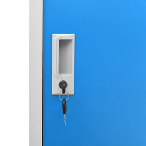 vidaXL Locker Cabinet Light Gray and Blue 35.4"x17.7"x36.4" Steel-5