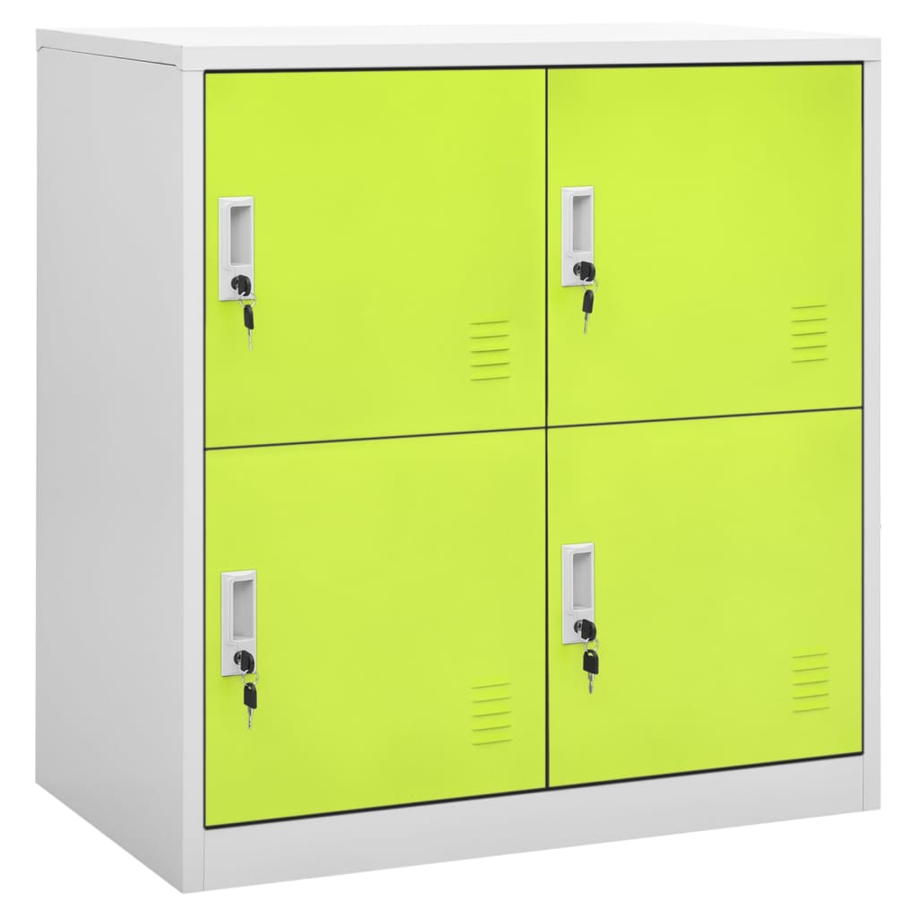 vidaXL Locker Cabinet Light Gray and Green 35.4"x17.7"x36.4" Steel-0