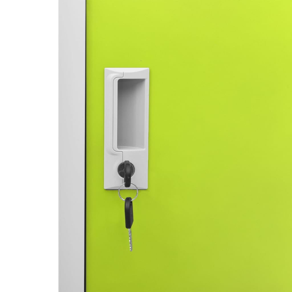 vidaXL Locker Cabinet Light Gray and Green 35.4"x17.7"x36.4" Steel-5