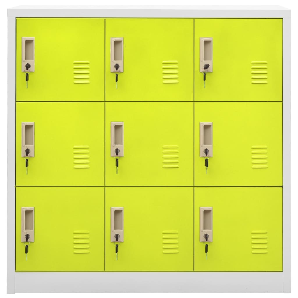 vidaXL Locker Cabinet Light Gray and Green 35.4"x17.7"x36.4" Steel-2