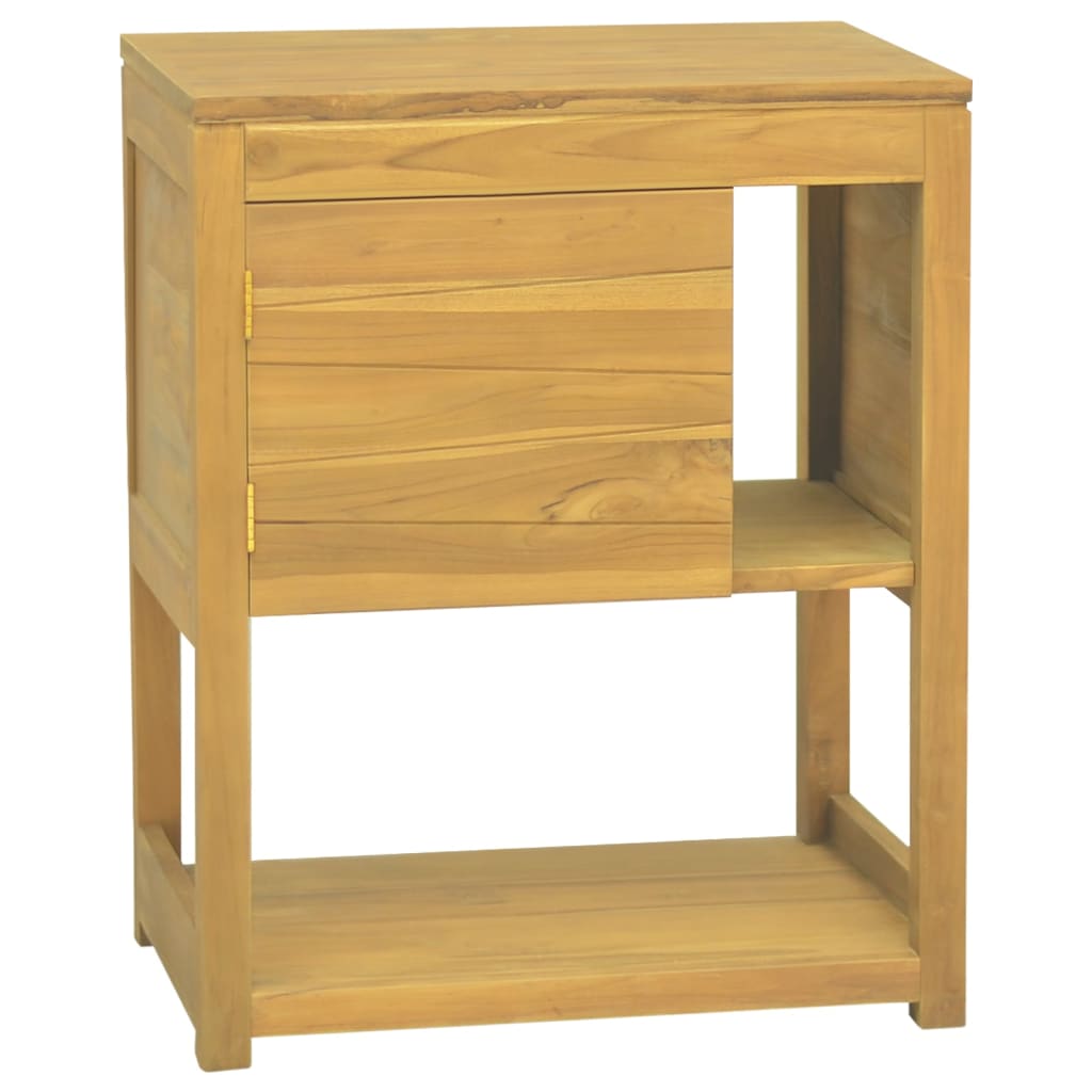 vidaXL Bathroom Cabinet Storage Cabinet Cupboard with Shelves Solid Wood Teak-1