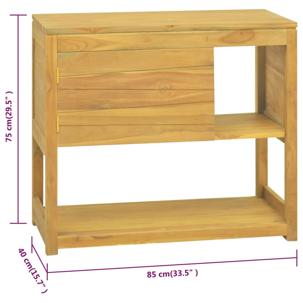 vidaXL Bathroom Cabinet Storage Cabinet Cupboard with Shelves Solid Wood Teak-0