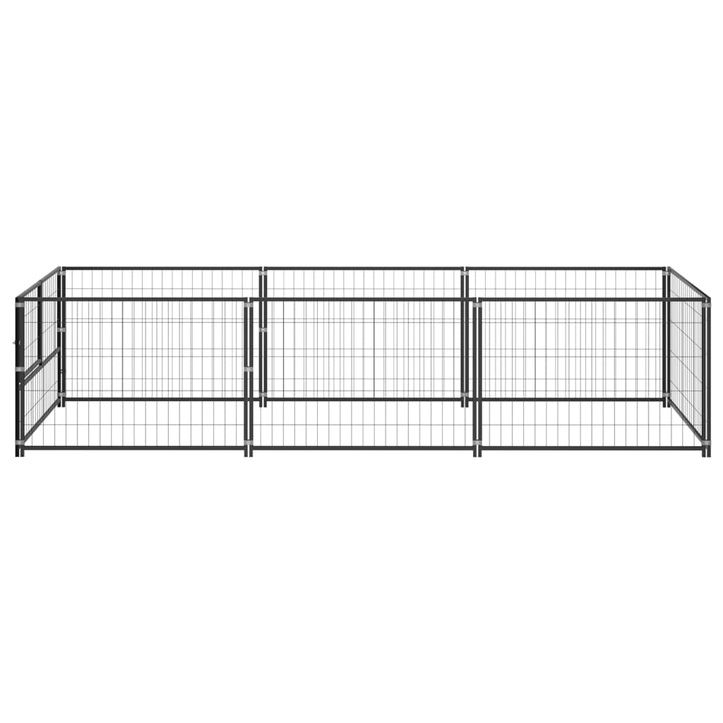 Dog Kennel Steel Outdoor Puppy Enclosure Cage Black/Silver Multi Sizes