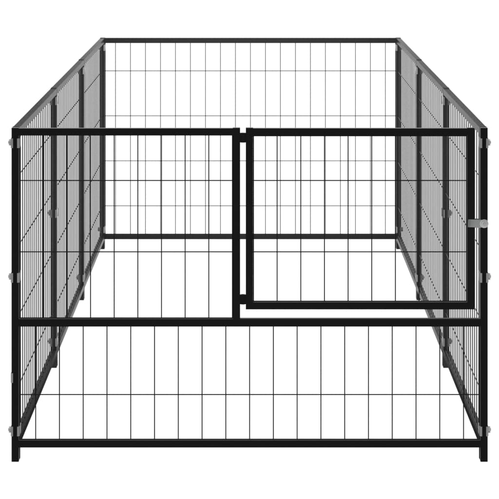 Dog Kennel Steel Outdoor Puppy Enclosure Cage Black/Silver Multi Sizes