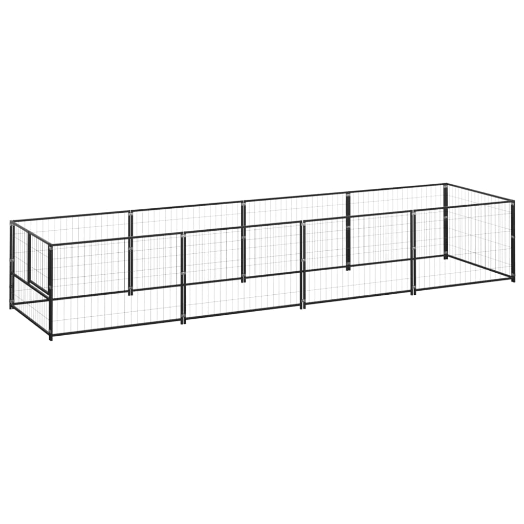 Dog Kennel Steel Outdoor Puppy Enclosure Cage Black/Silver Multi Sizes