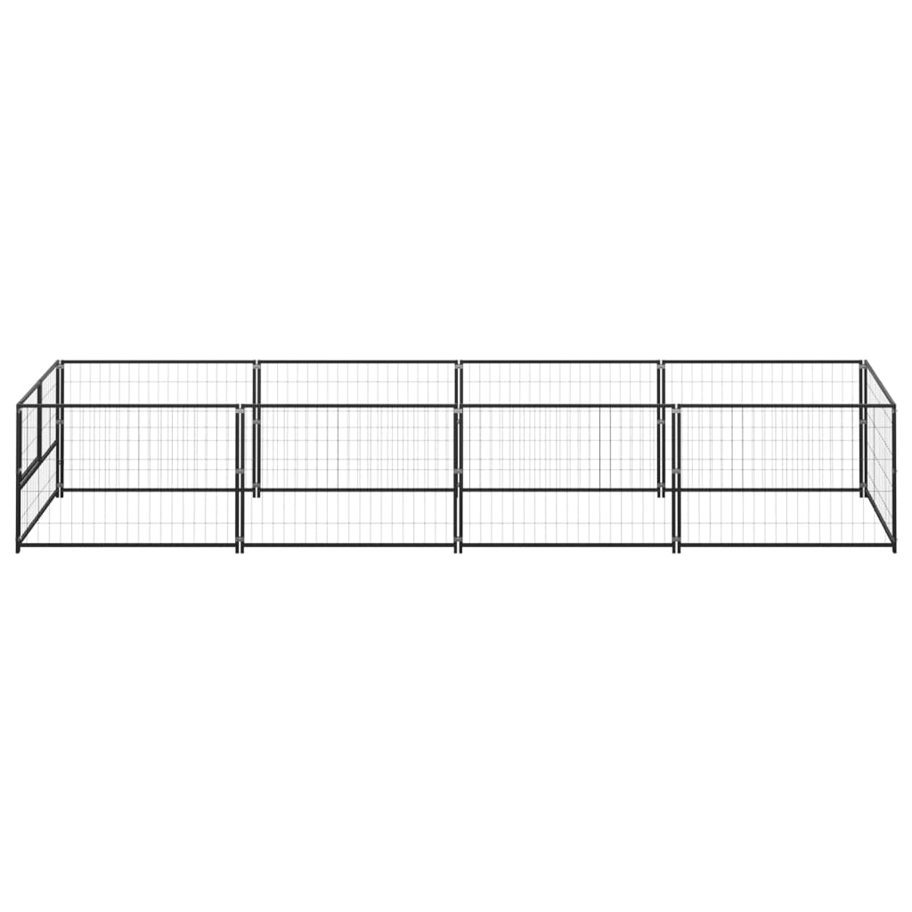 Dog Kennel Steel Outdoor Puppy Enclosure Cage Black/Silver Multi Sizes