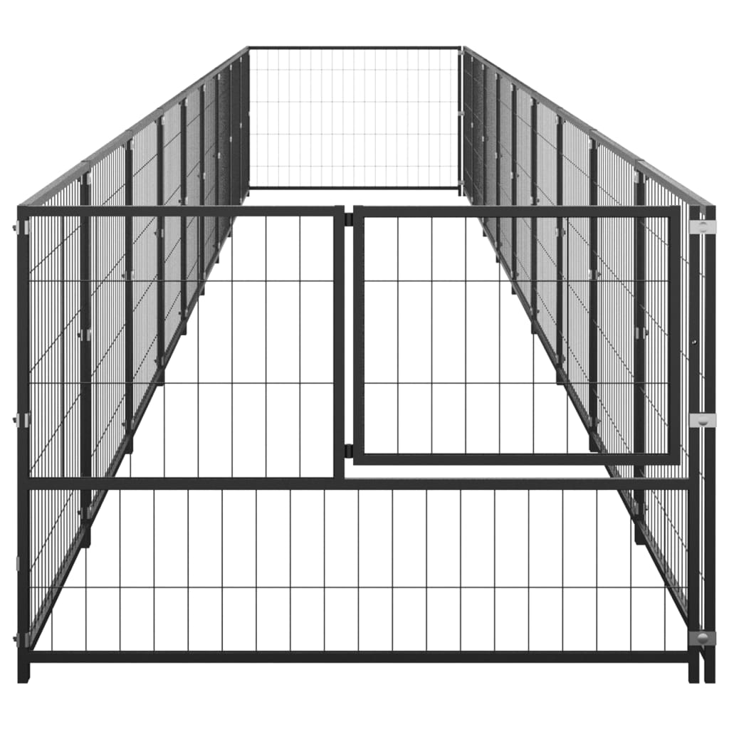 Dog Kennel Steel Outdoor Puppy Enclosure Cage Black/Silver Multi Sizes