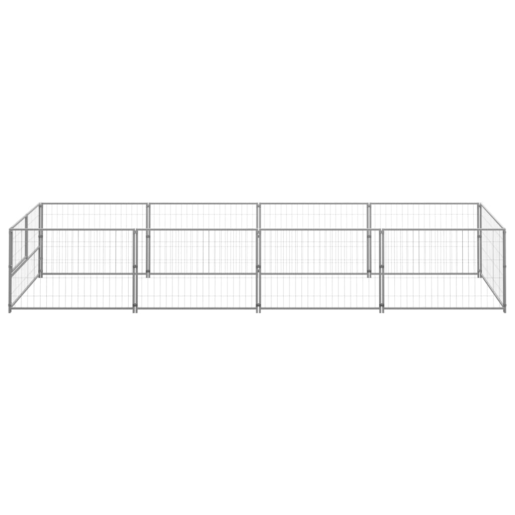 Dog Kennel Steel Outdoor Puppy Enclosure Cage Black/Silver Multi Sizes