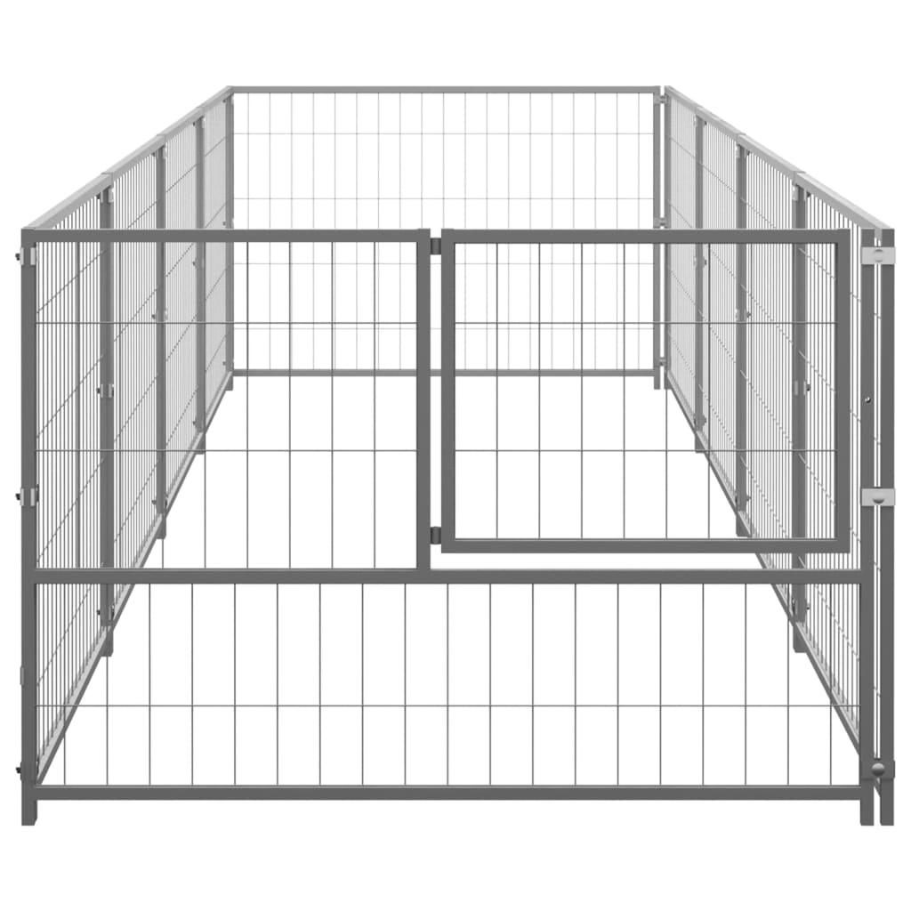 Dog Kennel Steel Outdoor Puppy Enclosure Cage Black/Silver Multi Sizes