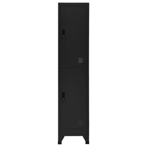 vidaXL Locker Cabinet Black 15"x17.7"x70.9" Steel-5