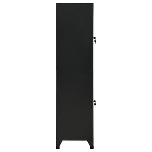 vidaXL Locker Cabinet Black 15"x17.7"x70.9" Steel-1
