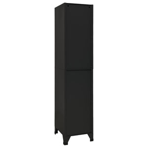 vidaXL Locker Cabinet Black 15"x17.7"x70.9" Steel-2