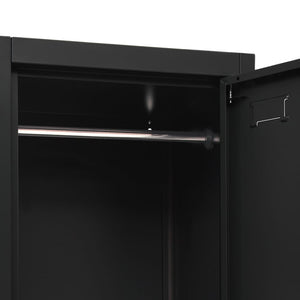 vidaXL Locker Cabinet Black 15"x17.7"x70.9" Steel-3