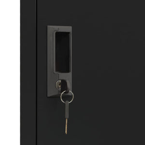 vidaXL Locker Cabinet Black 15"x17.7"x70.9" Steel-4