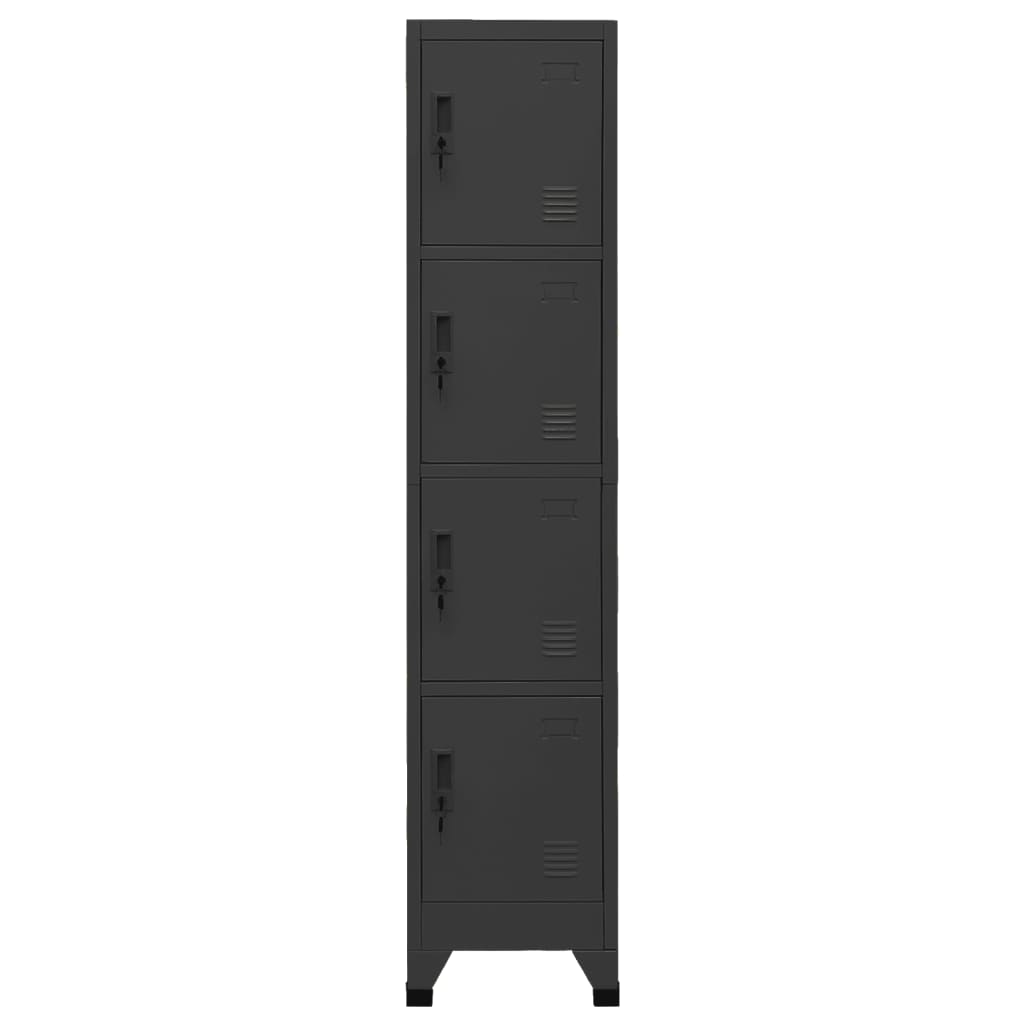 vidaXL Locker Cabinet Anthracite 15"x17.7"x70.9" Steel-0