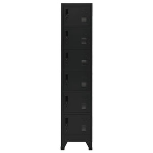 vidaXL Locker Cabinet Black 15"x15.7"x70.9" Steel-0