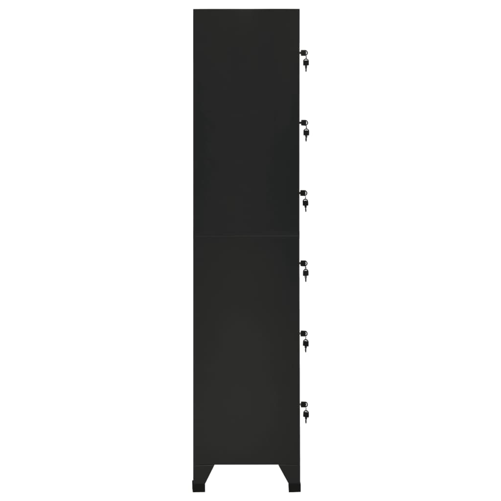 vidaXL Locker Cabinet Black 15"x15.7"x70.9" Steel-1