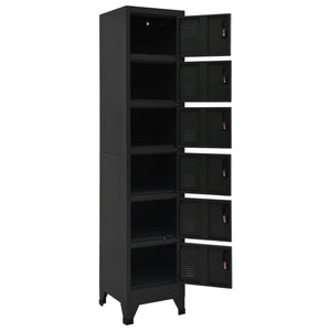 vidaXL Locker Cabinet Black 15"x15.7"x70.9" Steel-3