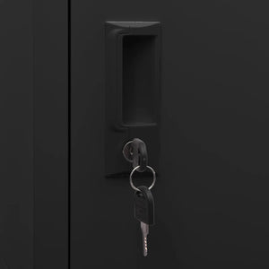 vidaXL Locker Cabinet Black 15"x15.7"x70.9" Steel-5
