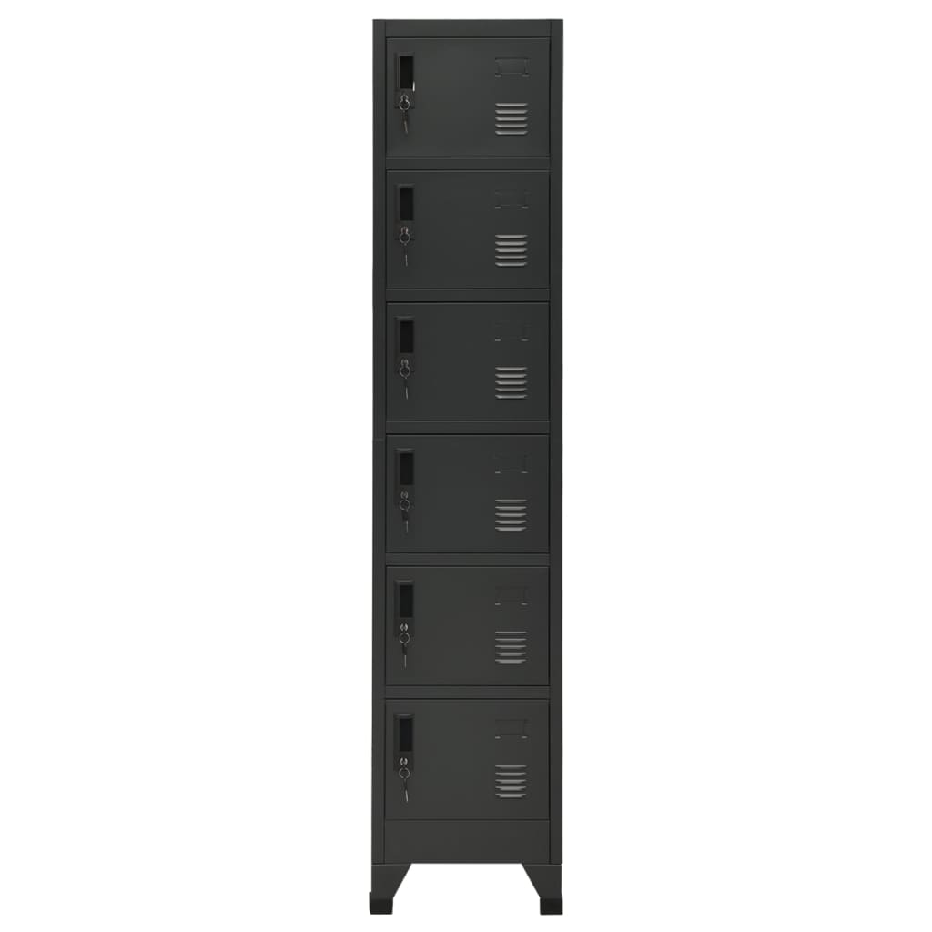 vidaXL Locker Cabinet Anthracite 15"x15.7"x70.9" Steel-0