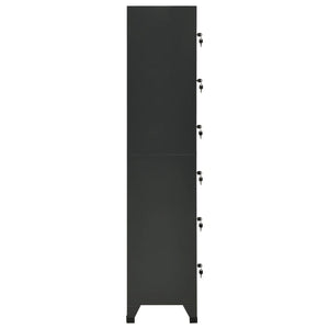vidaXL Locker Cabinet Anthracite 15"x15.7"x70.9" Steel-1