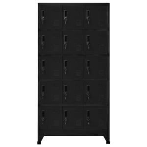 vidaXL Locker Cabinet Black 35.4"x15.7"x70.9" Steel-0