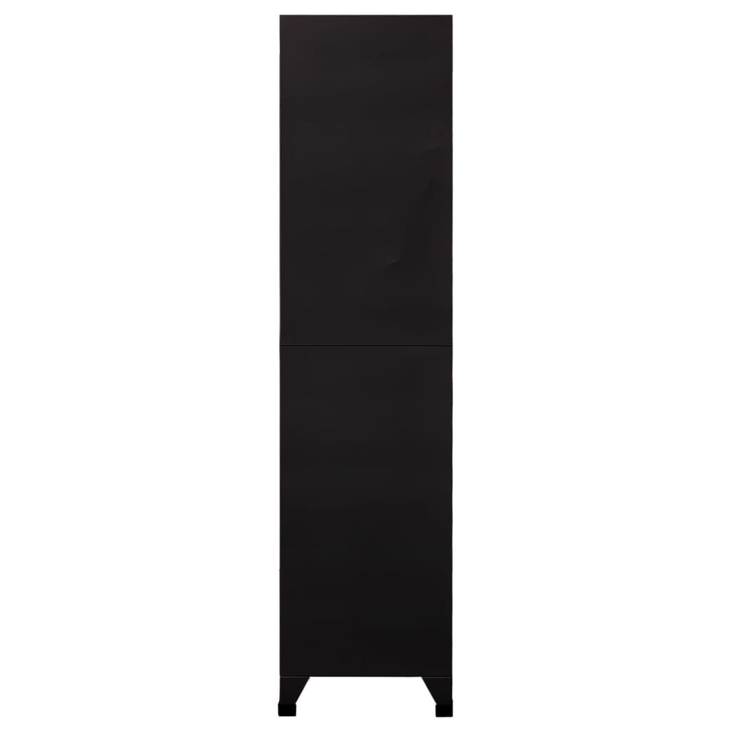 vidaXL Locker Cabinet Black 35.4"x15.7"x70.9" Steel-2