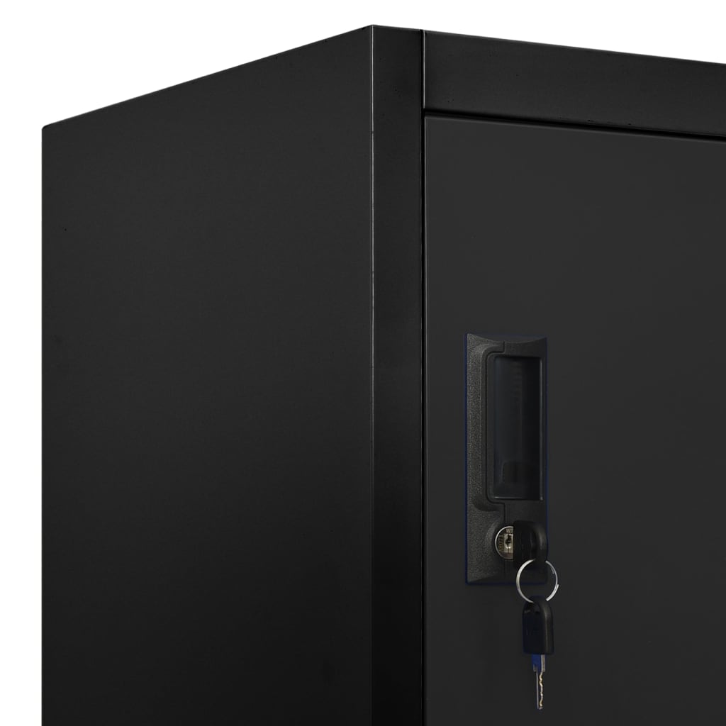 vidaXL Locker Cabinet Black 35.4"x15.7"x70.9" Steel-6