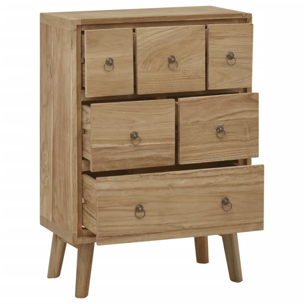 vidaXL Chest of Drawers 22"x11.8"x31.5" Solid Wood Teak-1