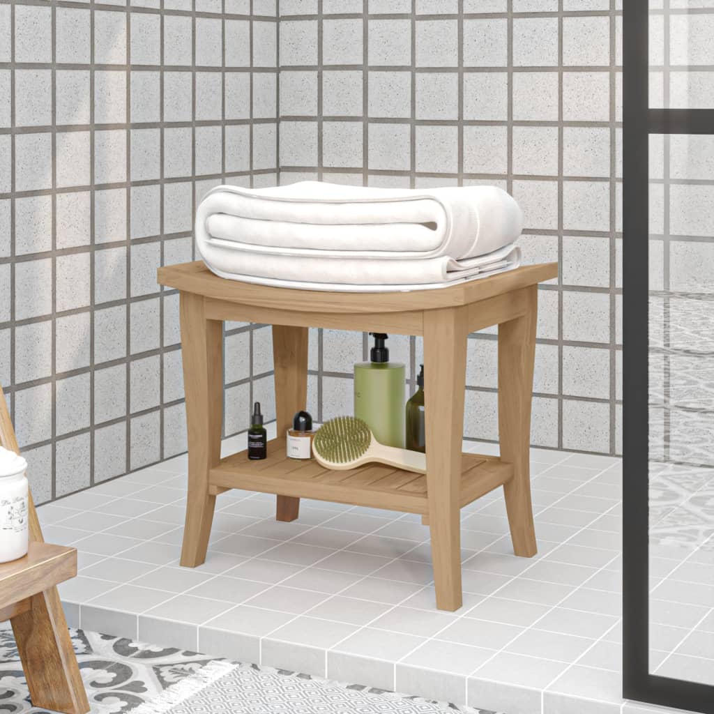 vidaXL Bathroom Side Table 19.7"x13.8"x17.7" Solid Wood Teak-0