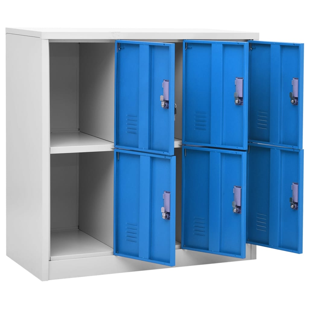 Locker Cabinets 5 pcs Light Gray and Blue 35.4"x17.7"x36.4" Steel