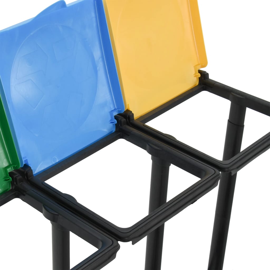 vidaXL Bin Bag Stands with Lid 63.4 gal-87.2 gal Multicolor PP-5