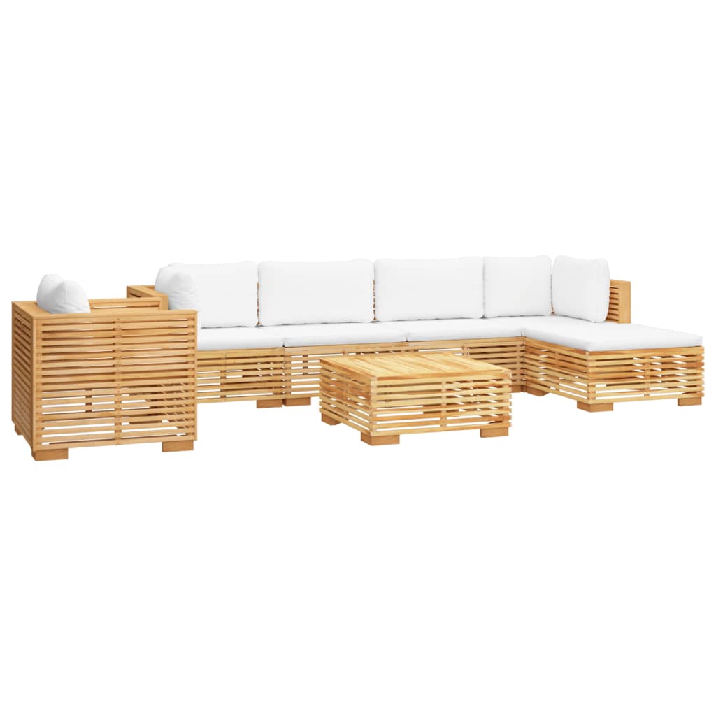 vidaXL 7 Piece Patio Lounge Set with Cushions Solid Wood Teak-1