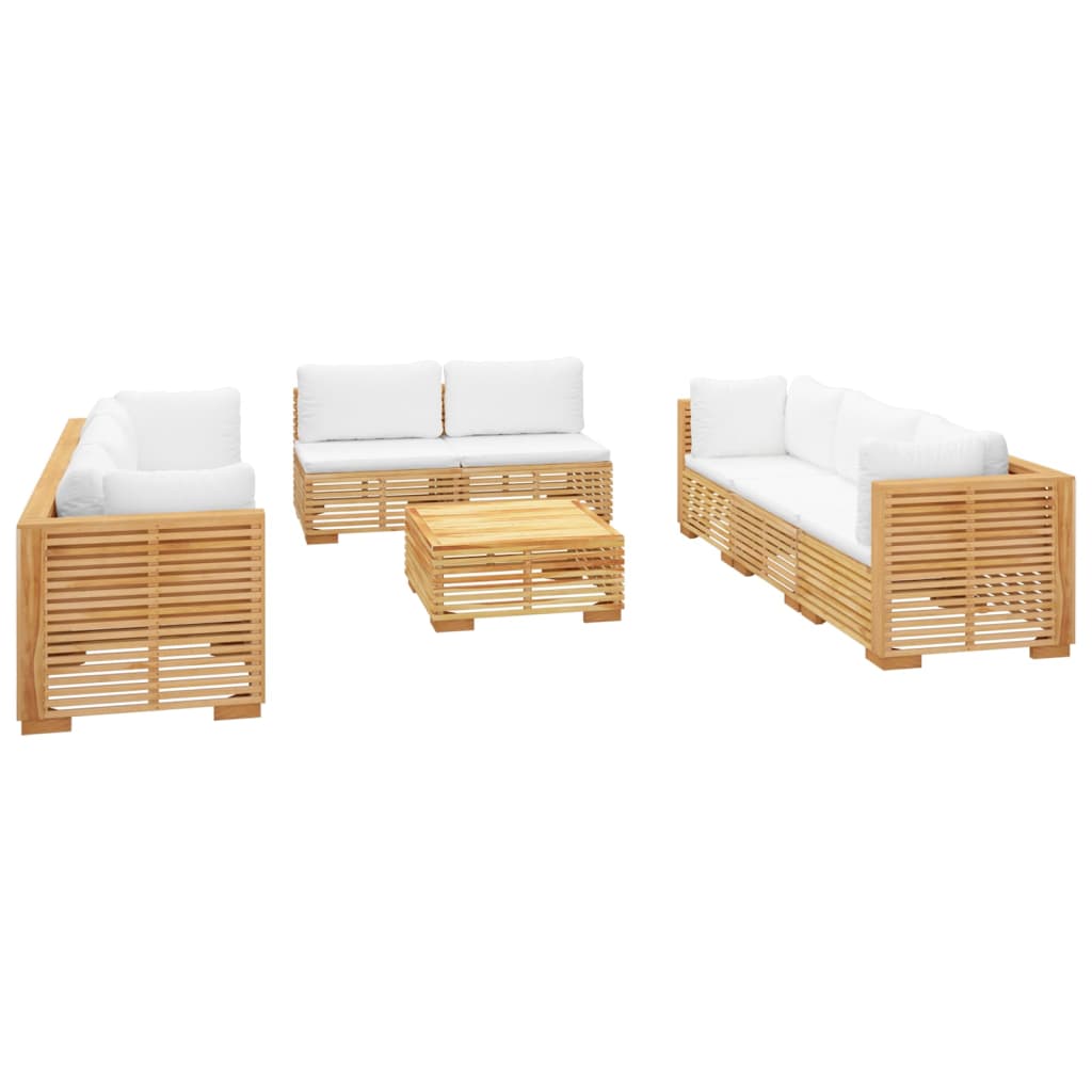 vidaXL 9 Piece Patio Lounge Set with Cushions Solid Wood Teak-1