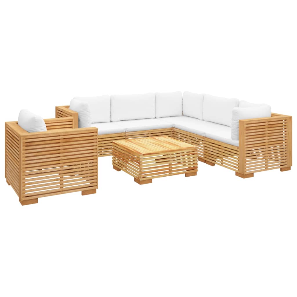 vidaXL 7 Piece Patio Lounge Set with Cushions Solid Wood Teak-1