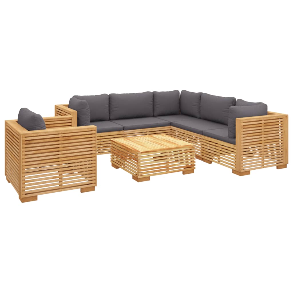 vidaXL 7 Piece Patio Lounge Set with Cushions Solid Wood Teak-1