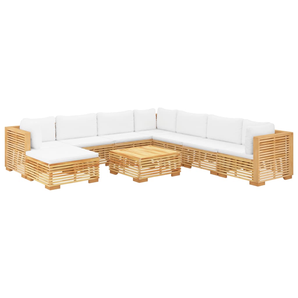 vidaXL 9 Piece Patio Lounge Set with Cushions Solid Wood Teak-1