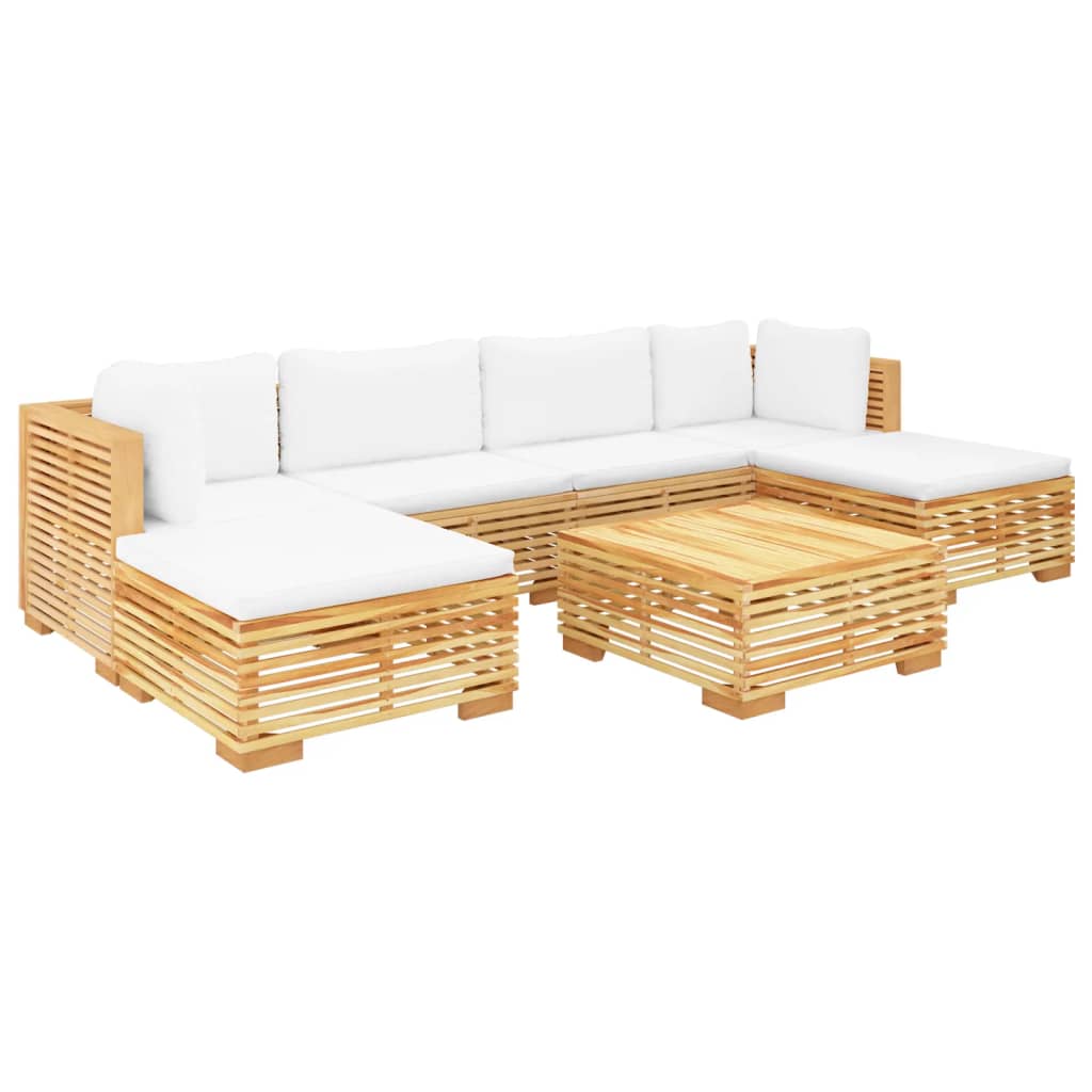 vidaXL 7 Piece Patio Lounge Set with Cushions Solid Wood Teak-1