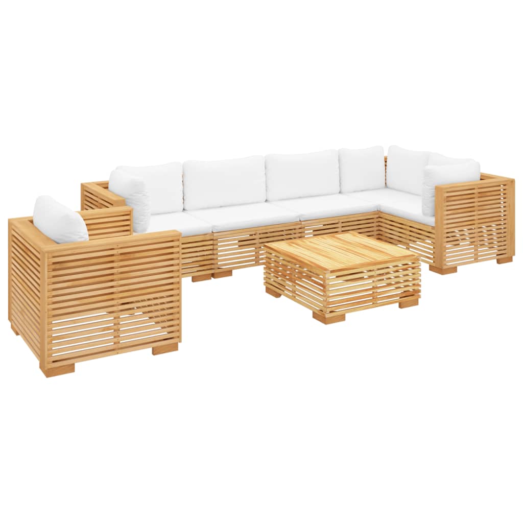 vidaXL 7 Piece Patio Lounge Set with Cushions Solid Wood Teak-1