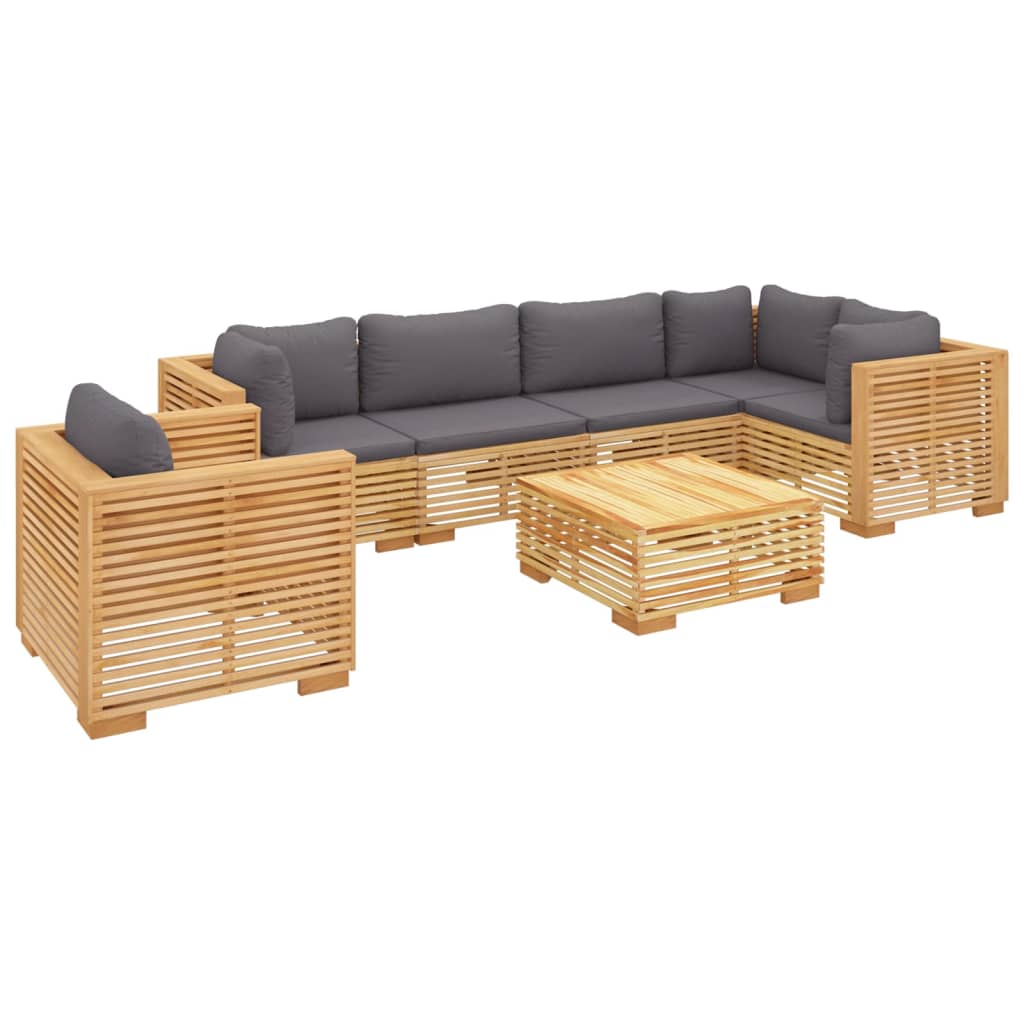 vidaXL 7 Piece Patio Lounge Set with Cushions Solid Wood Teak-1